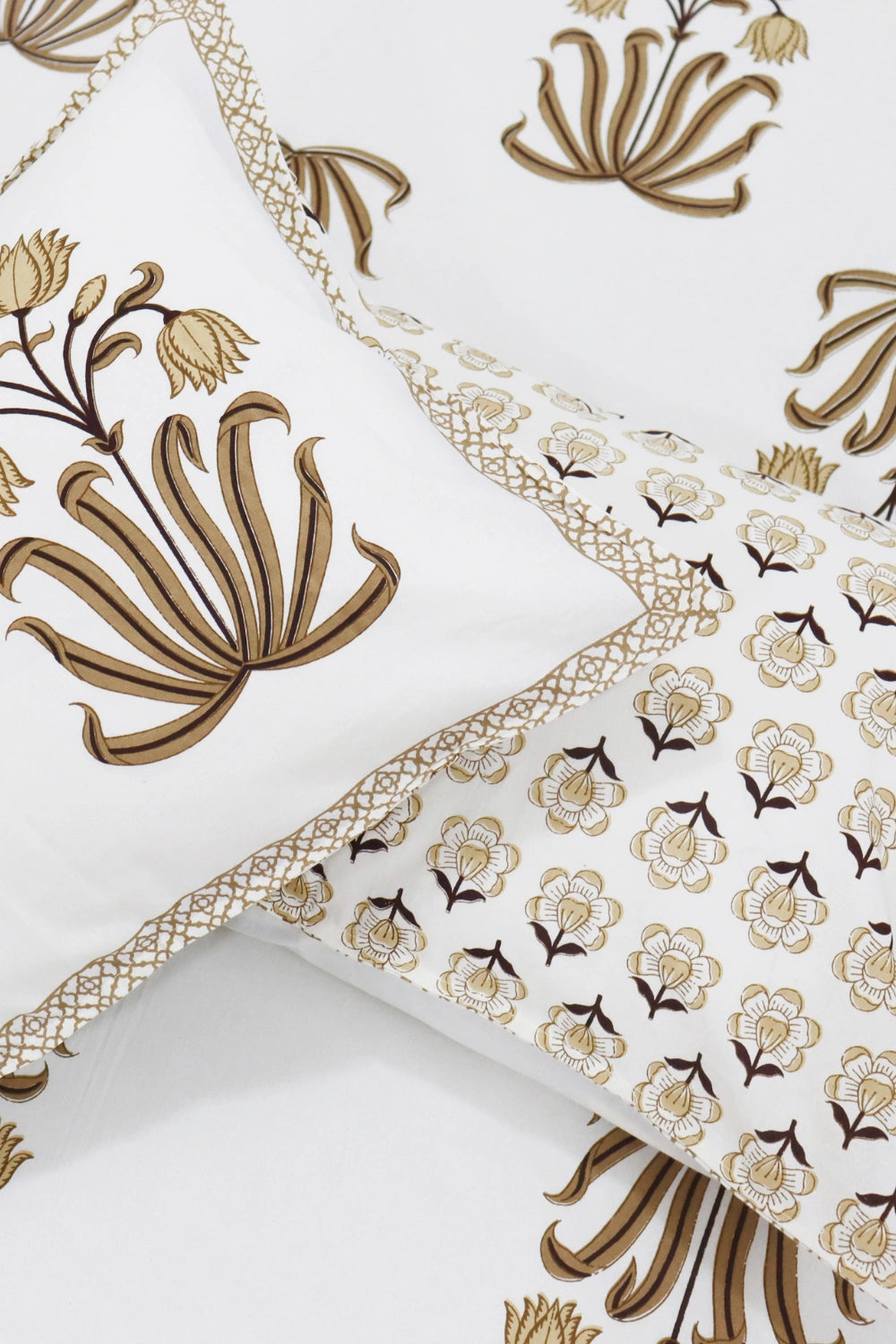 Holytulip Cotton Bedsheet with 2 Pillow Covers King size Mustard