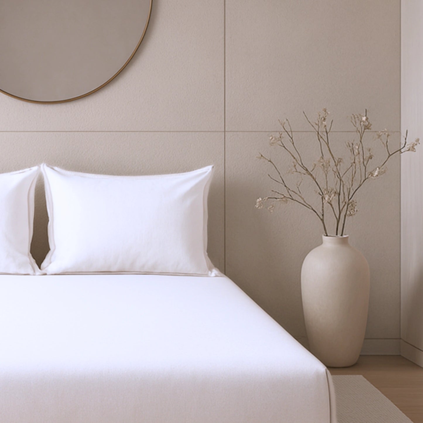 White 400TC Percale 100% Cotton Bedsheet Set with Pillow Covers