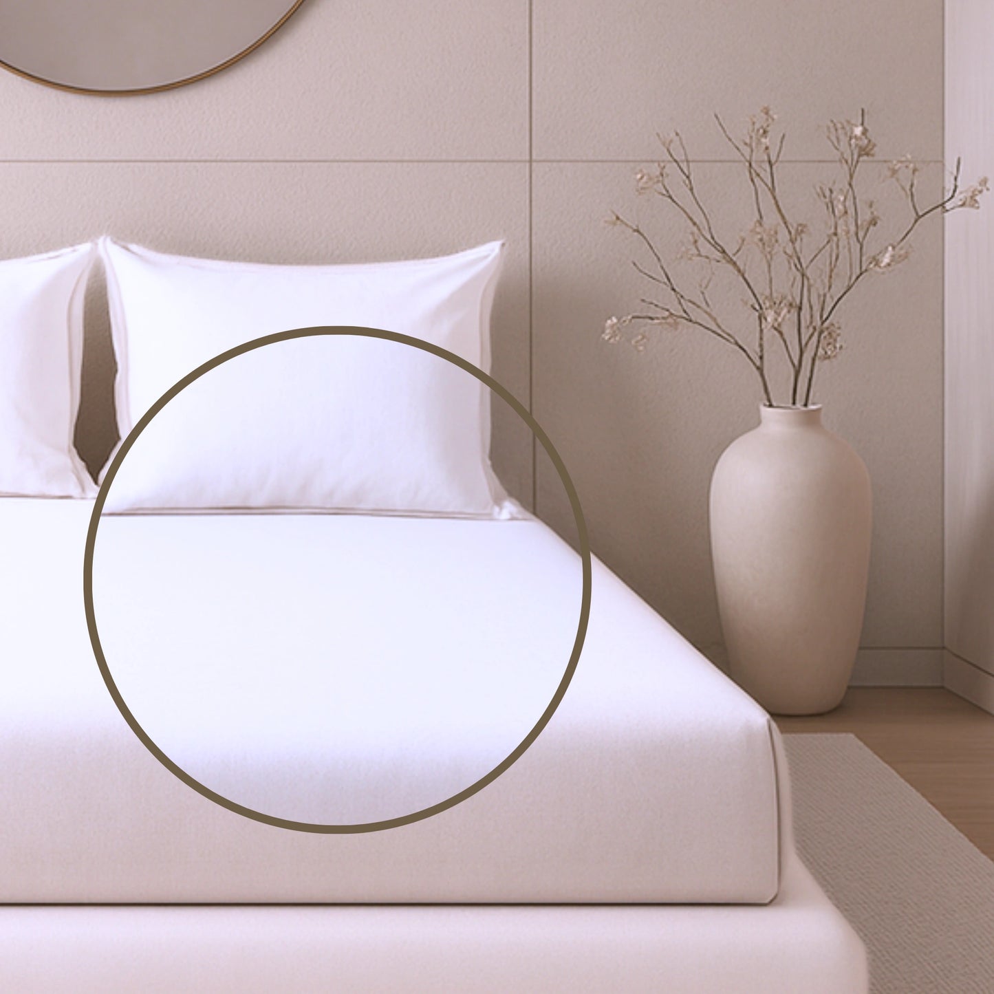 White 400TC Percale 100% Cotton Bedsheet Set with Pillow Covers