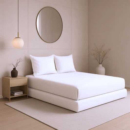 White 400TC Percale 100% Cotton Bedsheet Set with Pillow Covers