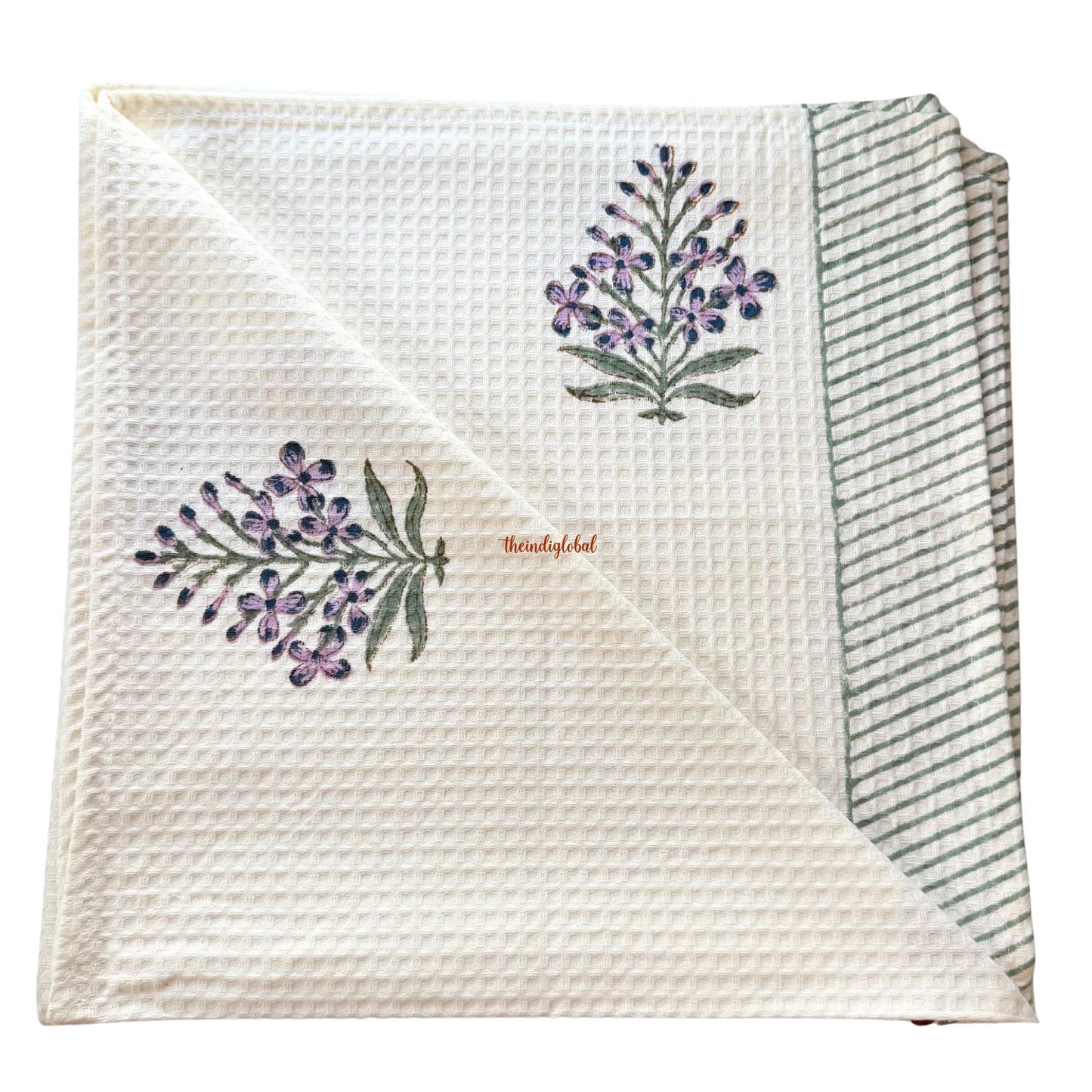 Cypress Handblock Waffle Cotton Body Towel