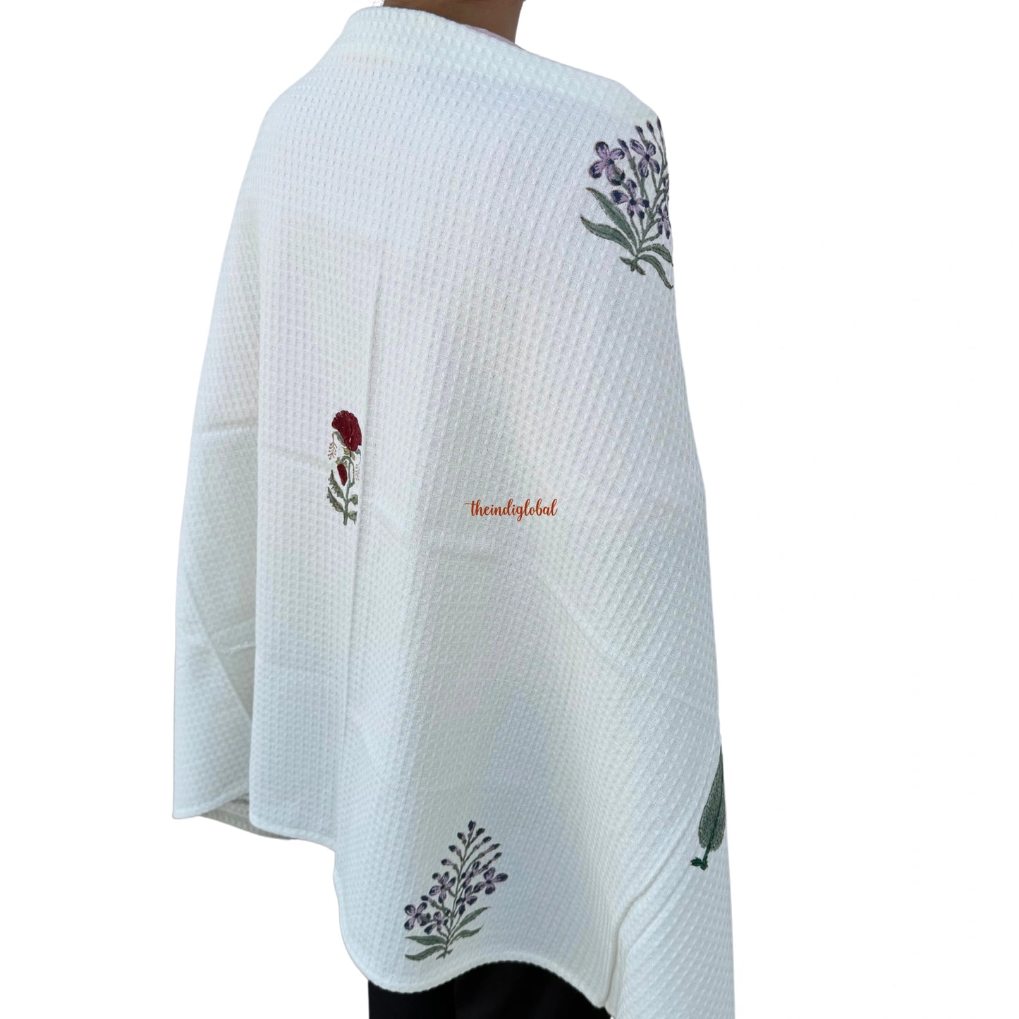 Cypress Handblock Waffle Cotton Body Towel