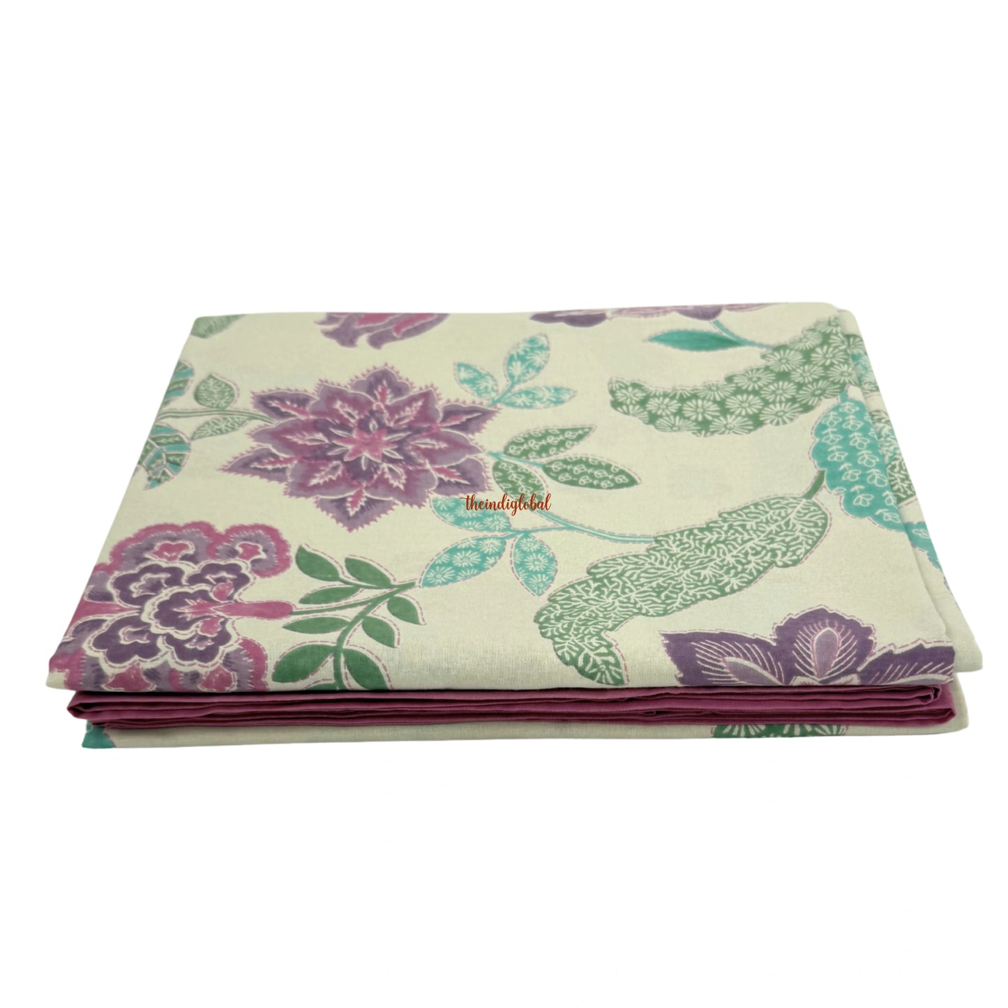 Homi Cotton Bedsheet for Super King Size Bed With Two Reversible Pillow Covers Purple