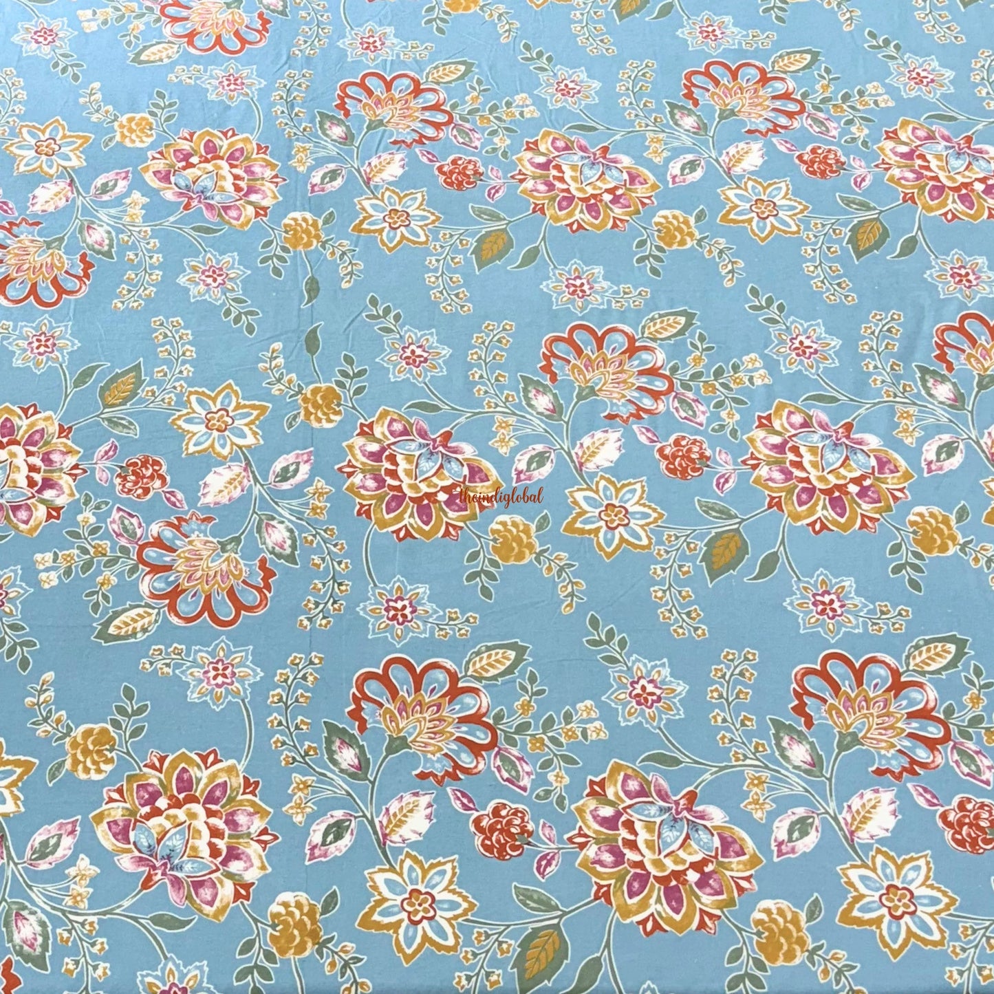 Homi Cotton Bedsheet for Super King Size Bed With Two Reversible Pillow Covers Sky Blue