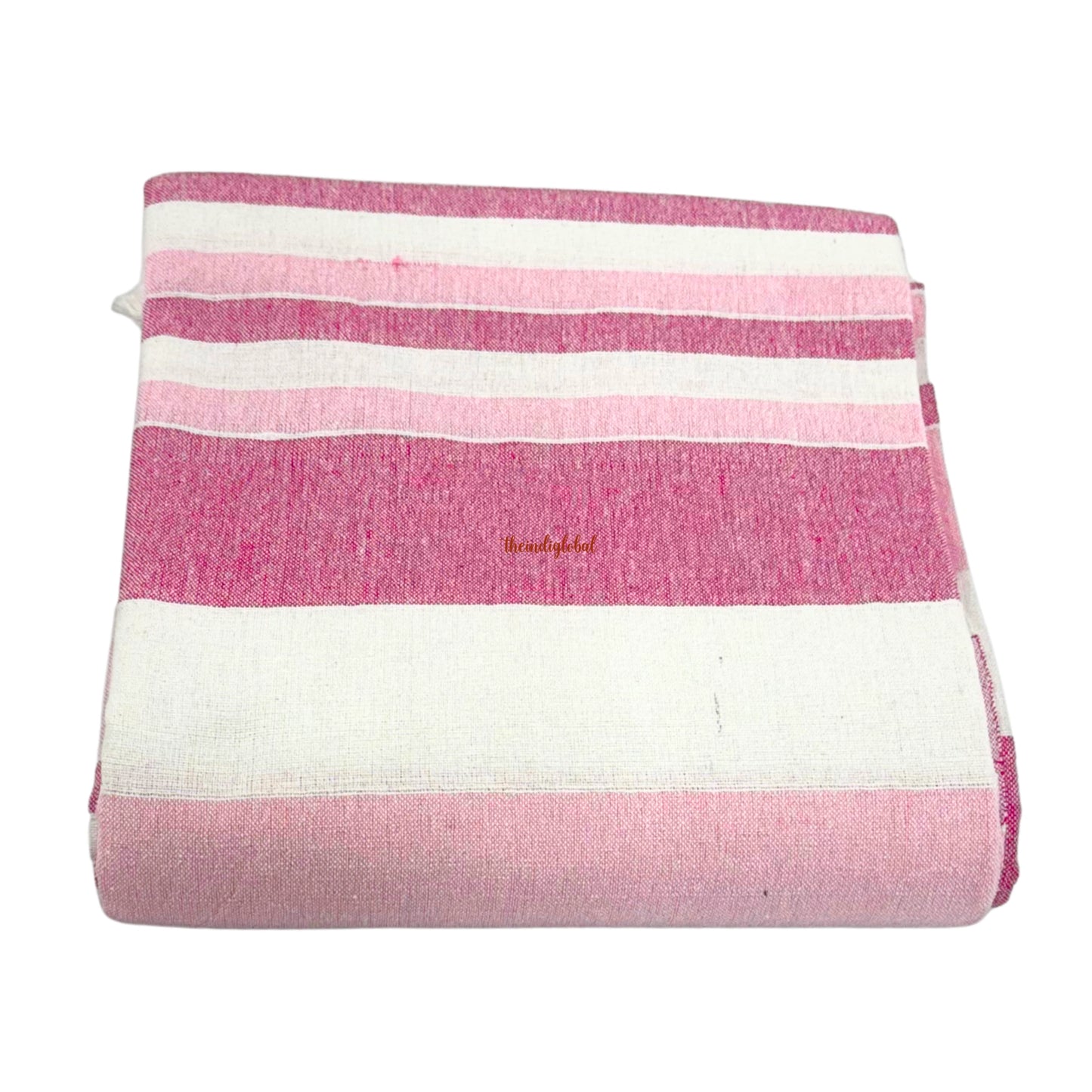 Handloom Cotton Bedsheet with Pillow Covers Pink White
