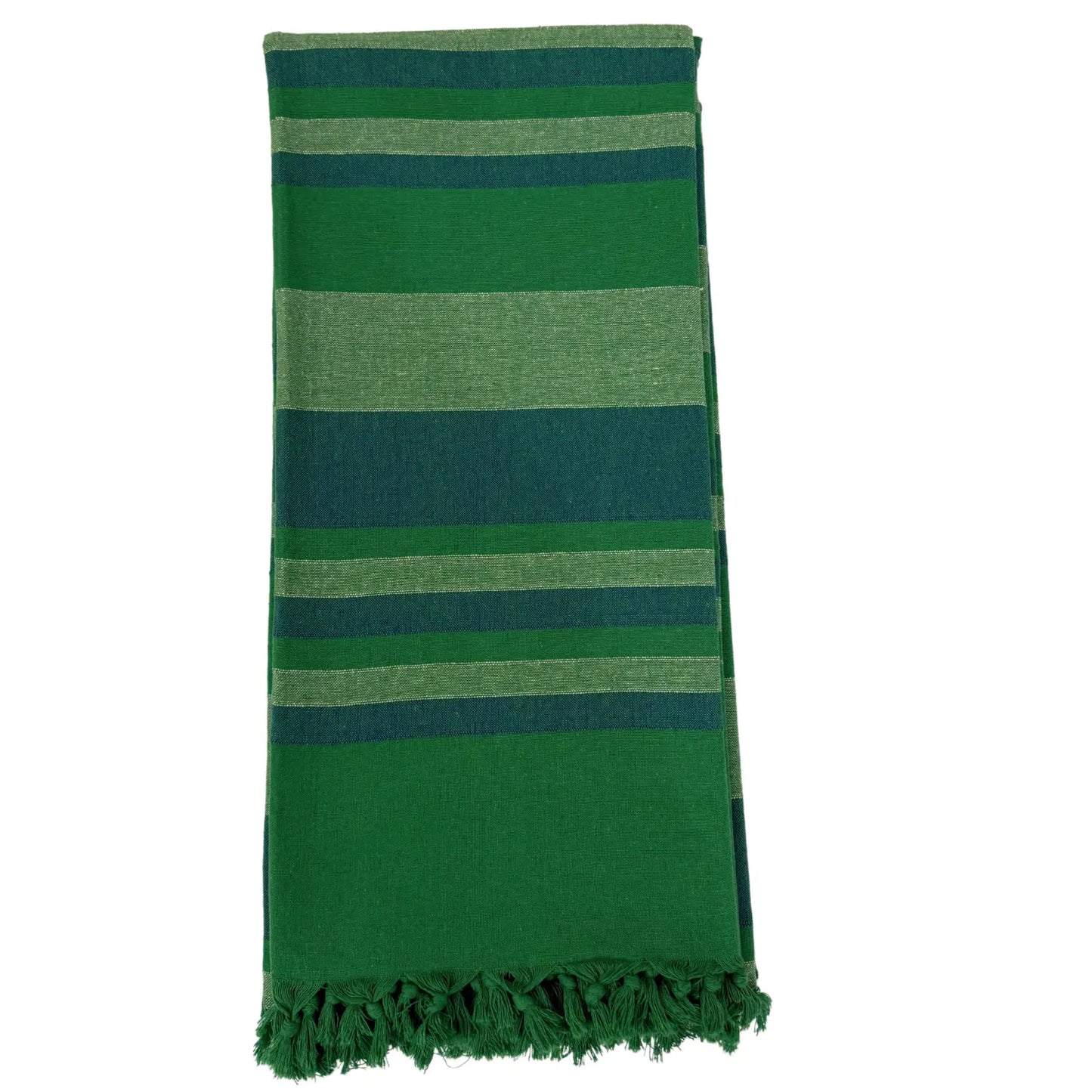 Handloom Cotton Bedsheet with Two Pillow Covers King Size Dark Green