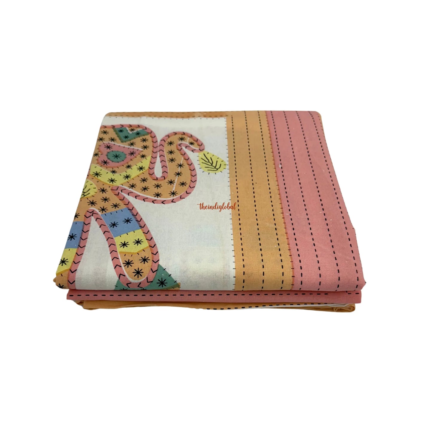 Homi Cotton Bedsheet for King Size Two Reversible Pillow Covers Orange Lemon