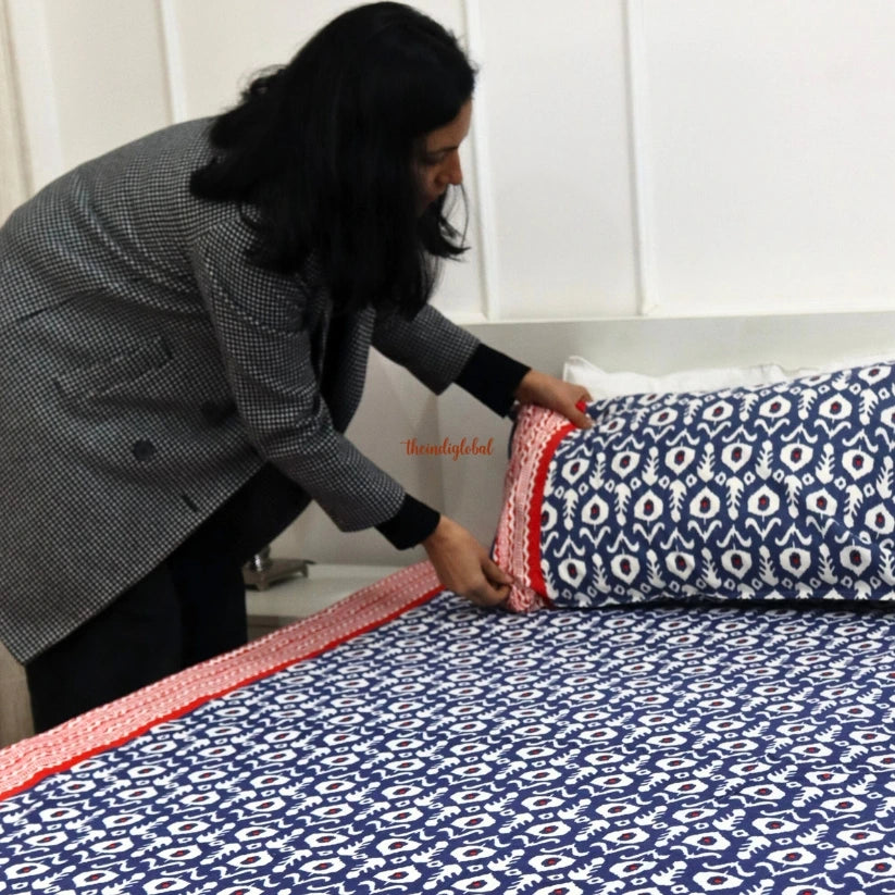 Homi Cotton Bedsheets King Size with Two Matching Pillow Cover