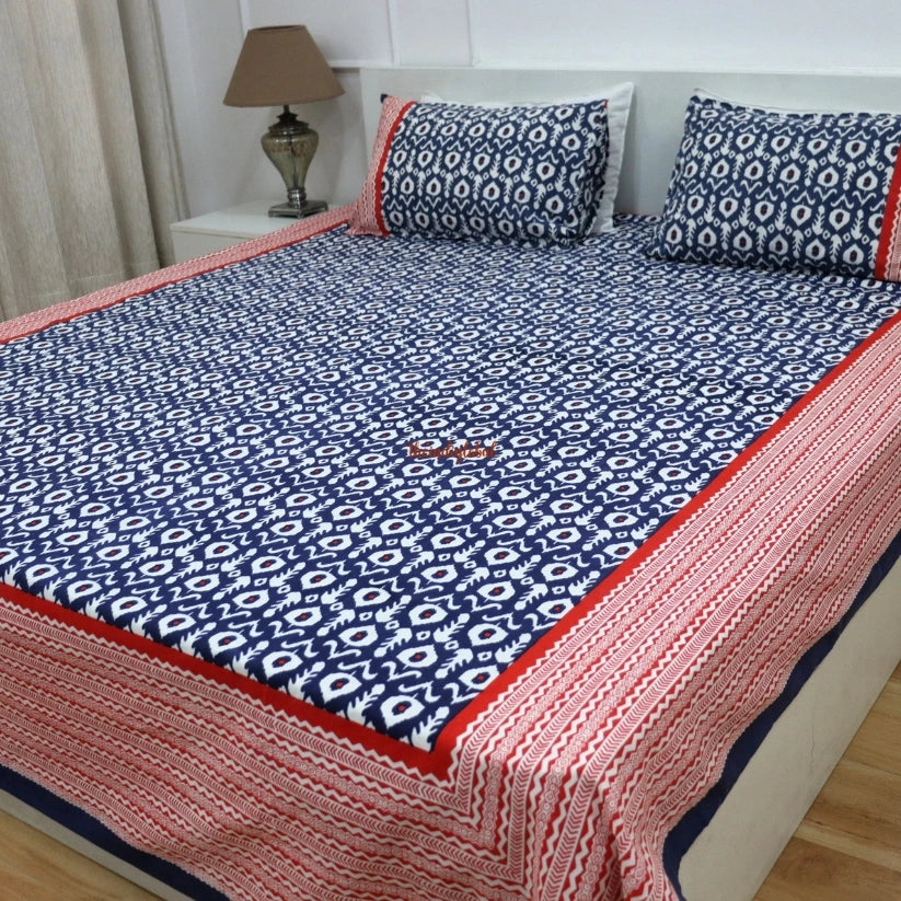 Homi Cotton Bedsheets King Size with Two Matching Pillow Cover