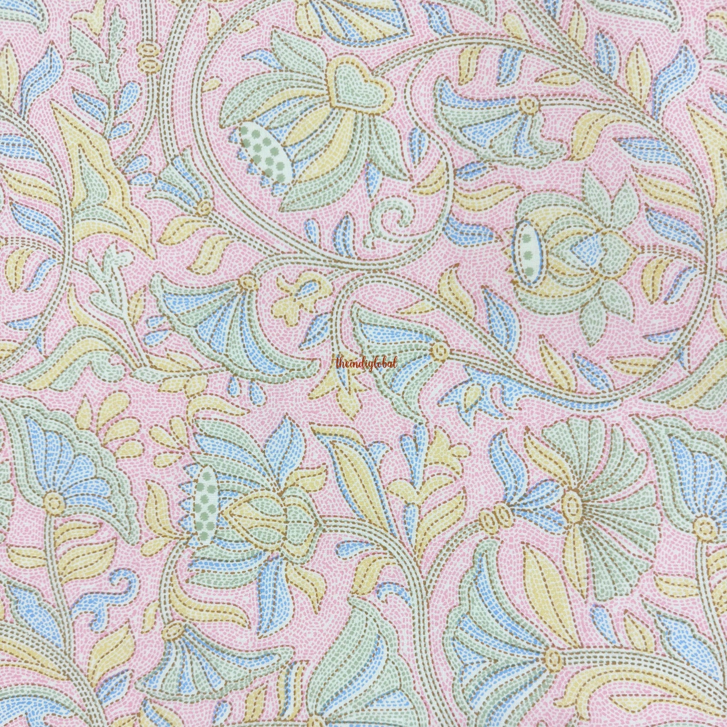 Homi Cotton Bedsheet with Pillow Covers Kantha Print Pastel Pink