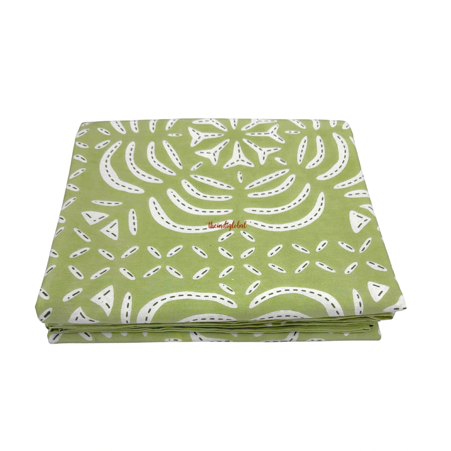 Homi Cotton Bedsheet with Pillow Covers Batik Print Pastel Green