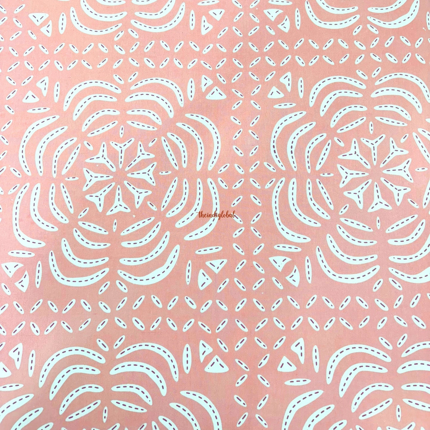 Homi Cotton Bedsheet with Pillow Covers Batik Print Peach