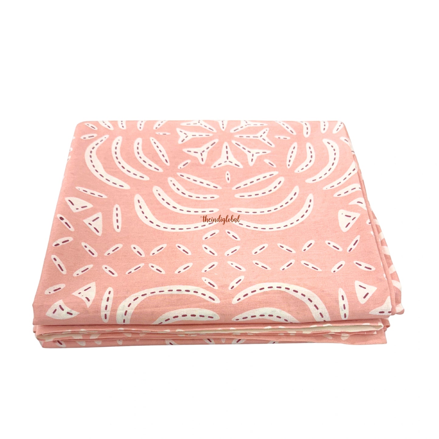 Homi Cotton Bedsheet with Pillow Covers Batik Print Peach