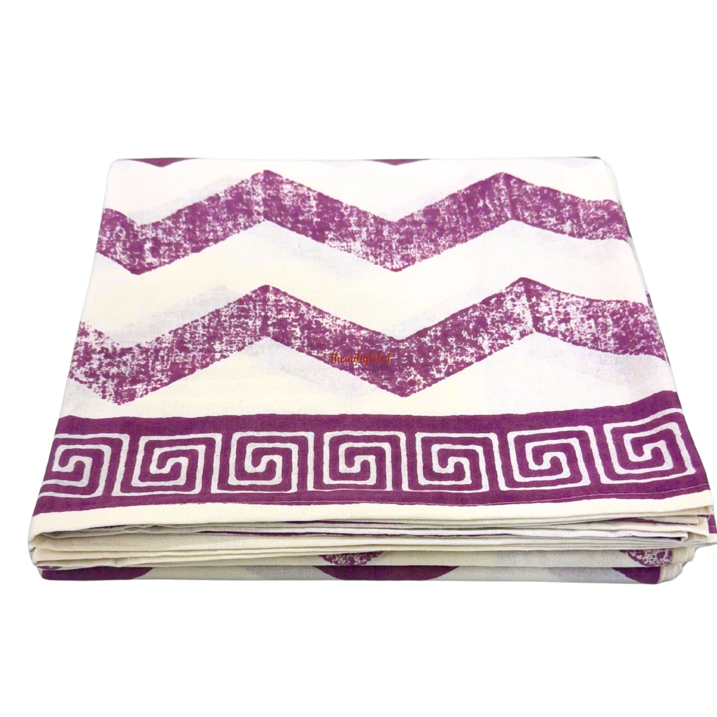 Homi Cotton Bedsheet with Pillow Covers Purple Stripes