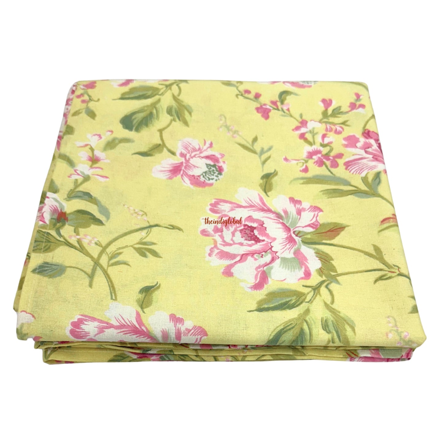 Homi Cotton Bedsheet with Pillow Covers Yellow