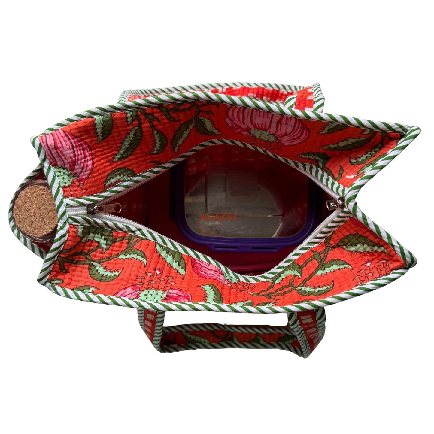 Mini Tote Bag with Zip Red