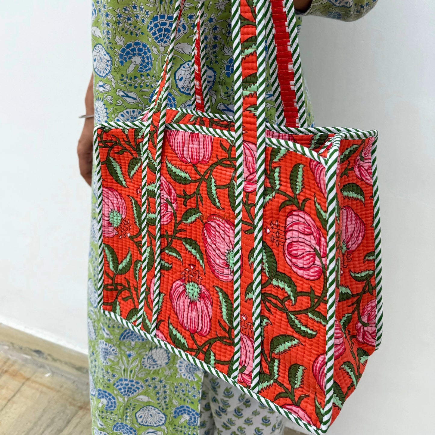Mini Tote Bag with Zip Red