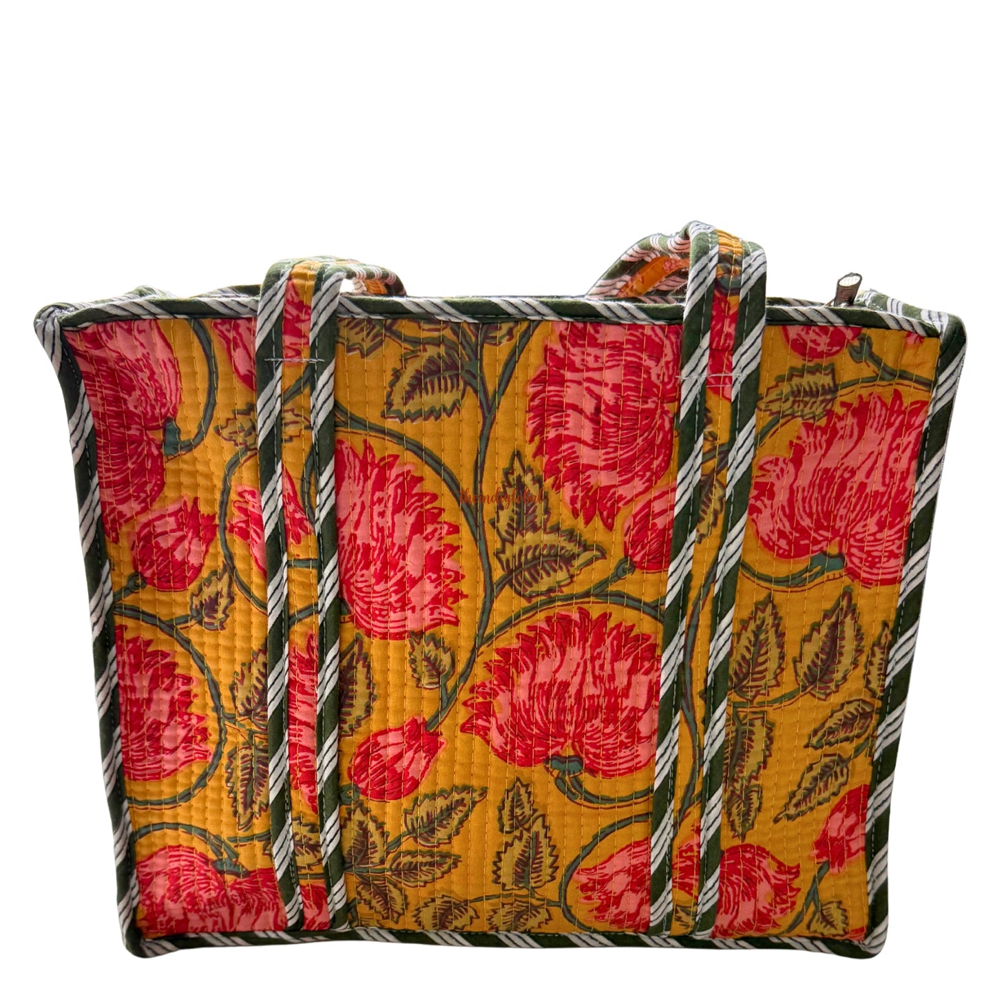 Mini Tote Bag with Zip Yellow