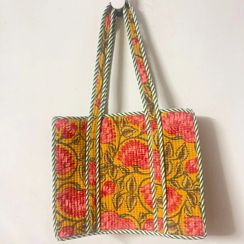 Mini Tote Bag with Zip Brown