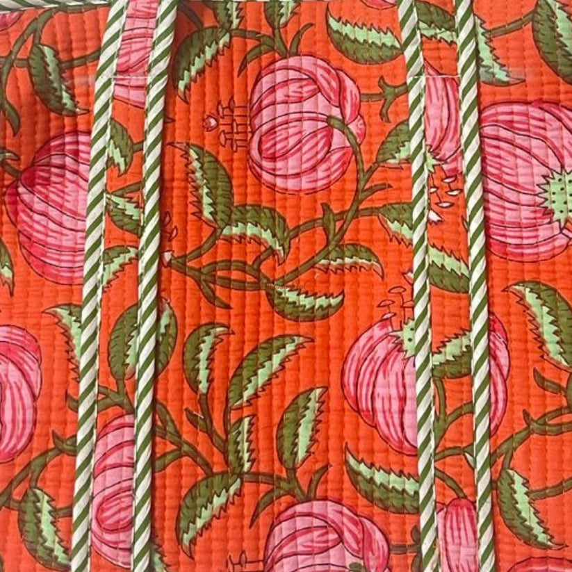 Mini Tote Bag with Zip Orange