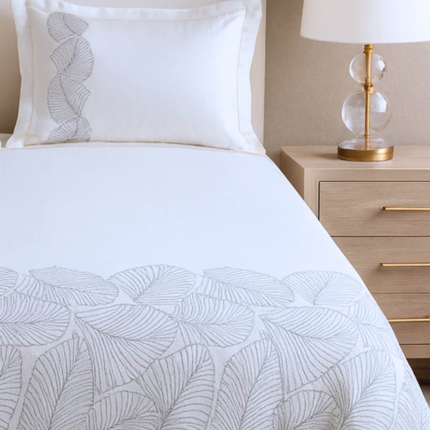 Grey Ultra Soft Hand-Embroidery cotton bedsheet