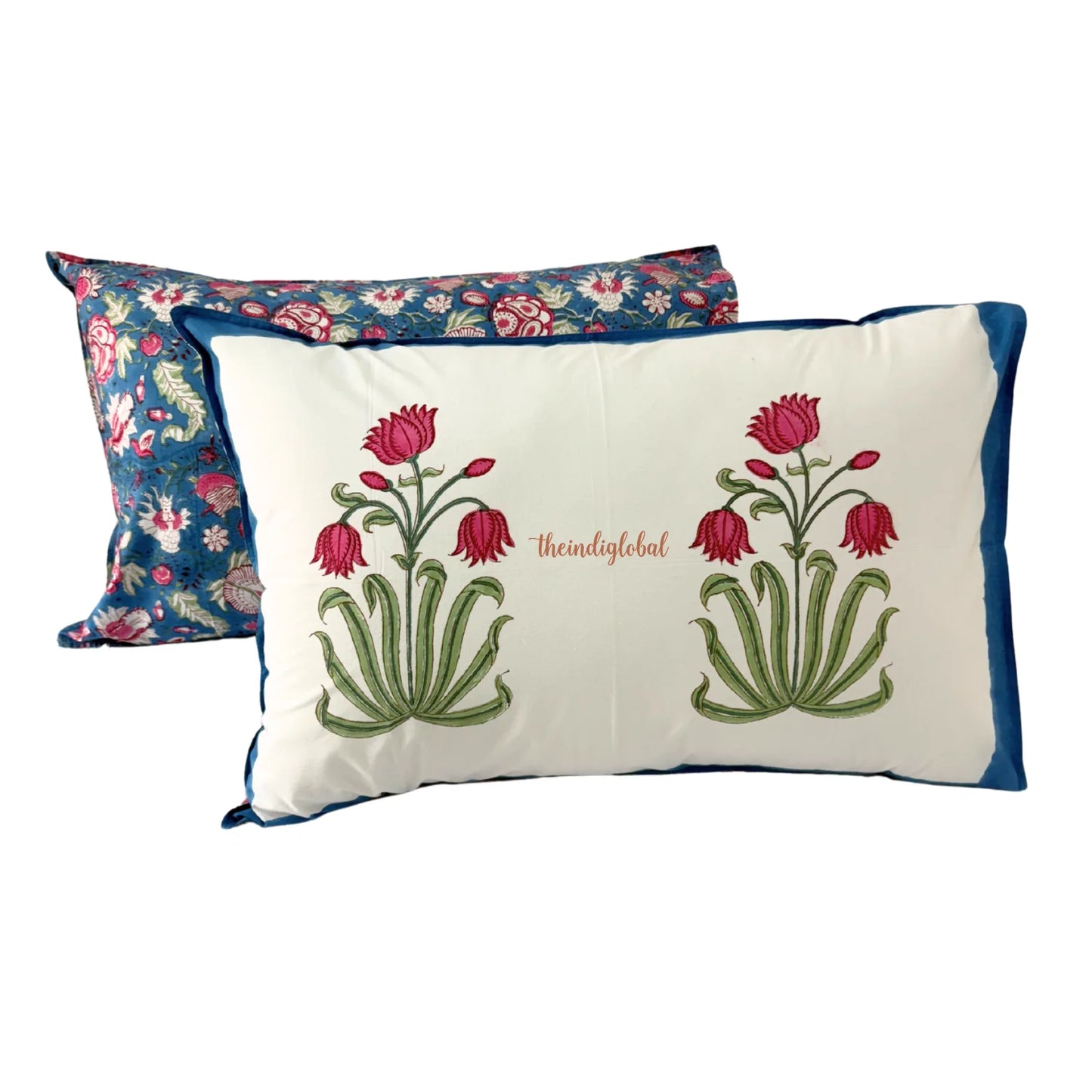 Ramya Hand Block Soft Cotton Bedsheet with 2 Pillow Covers 108*108 inches Holytulip