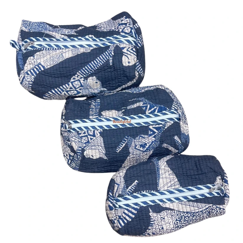 Multi-Purpose Travel Pouch Blue White