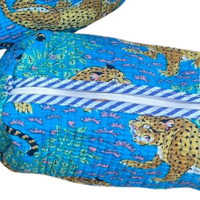 Multi-Purpose Travel Pouch Sky Blue Brown