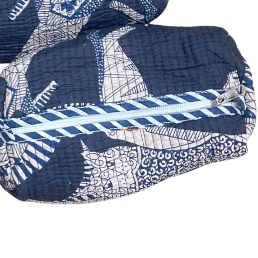 Multi-Purpose Travel Pouch Blue White