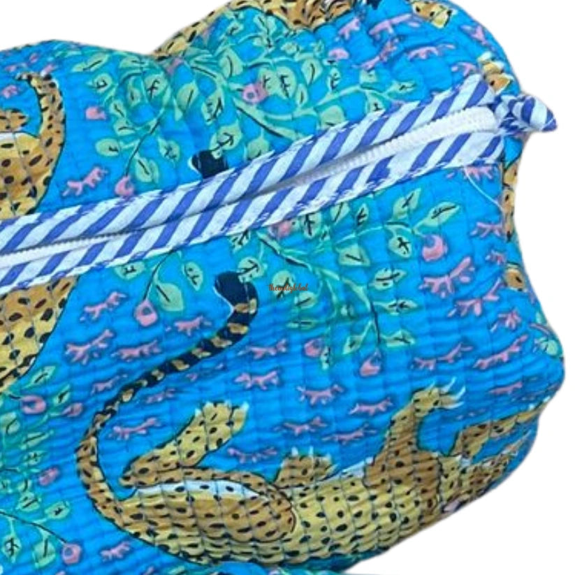 Multi-Purpose Travel Pouch Sky Blue Brown