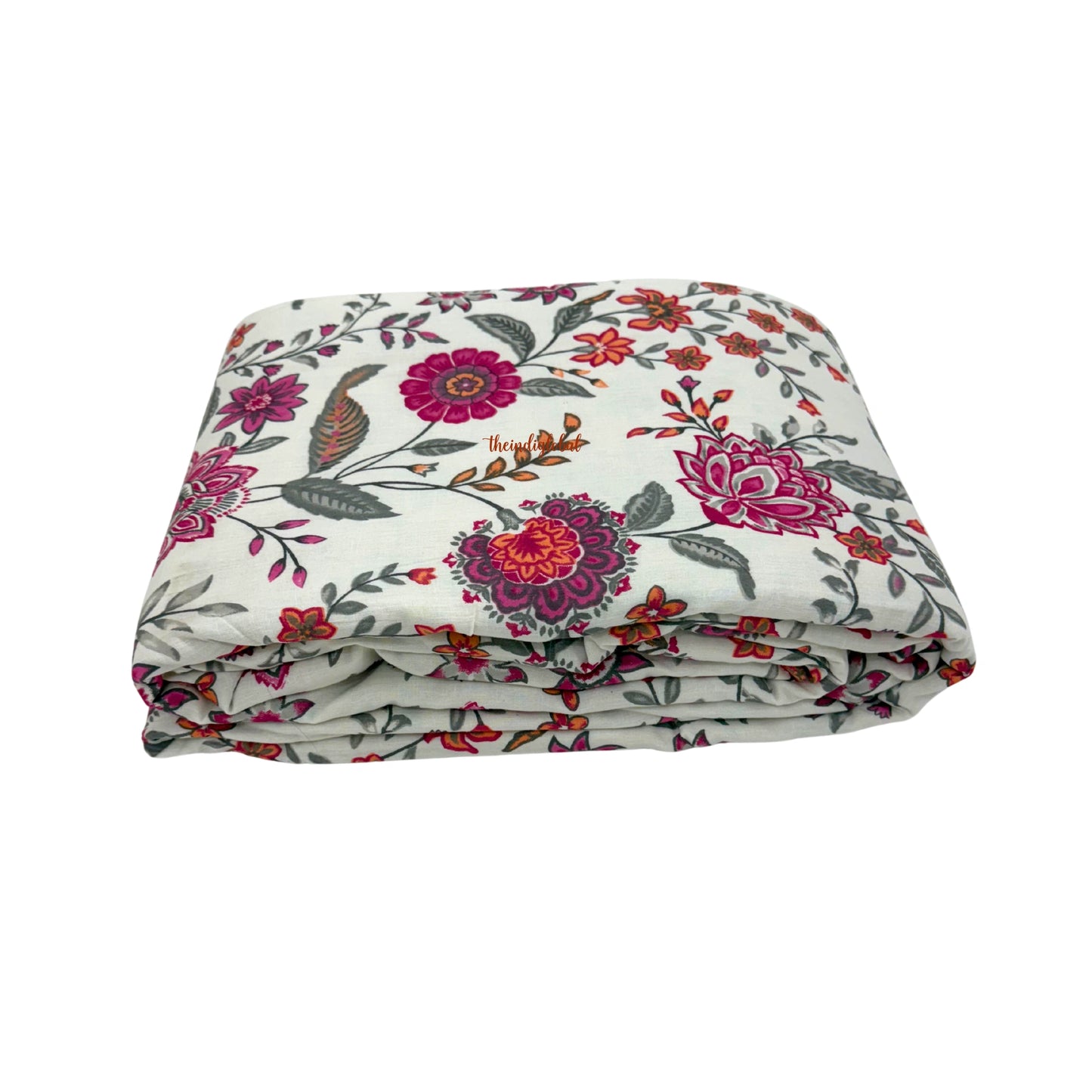 Utsav Reversible King Size Mulmul Dohar 210 TC Pink White
