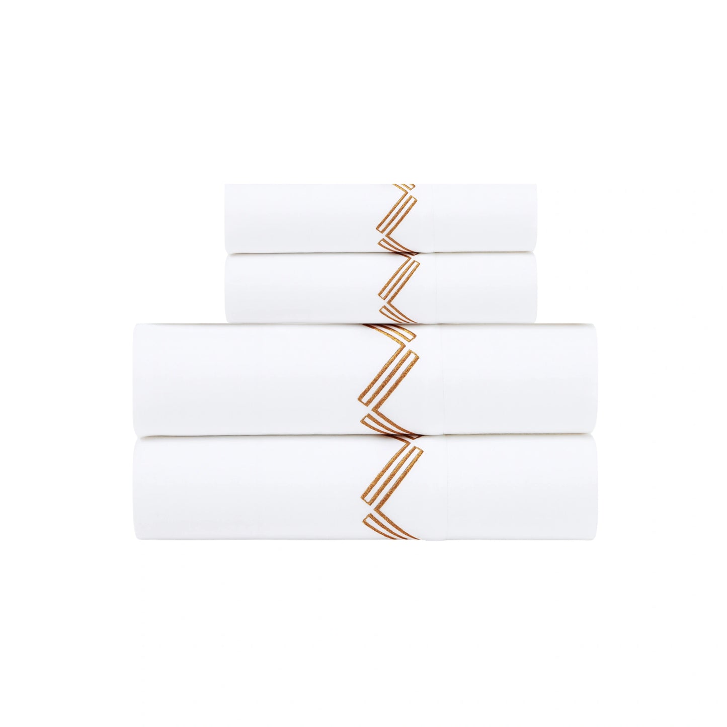 White 400TC Percale Hand Embroidered 100% Cotton Bedsheet