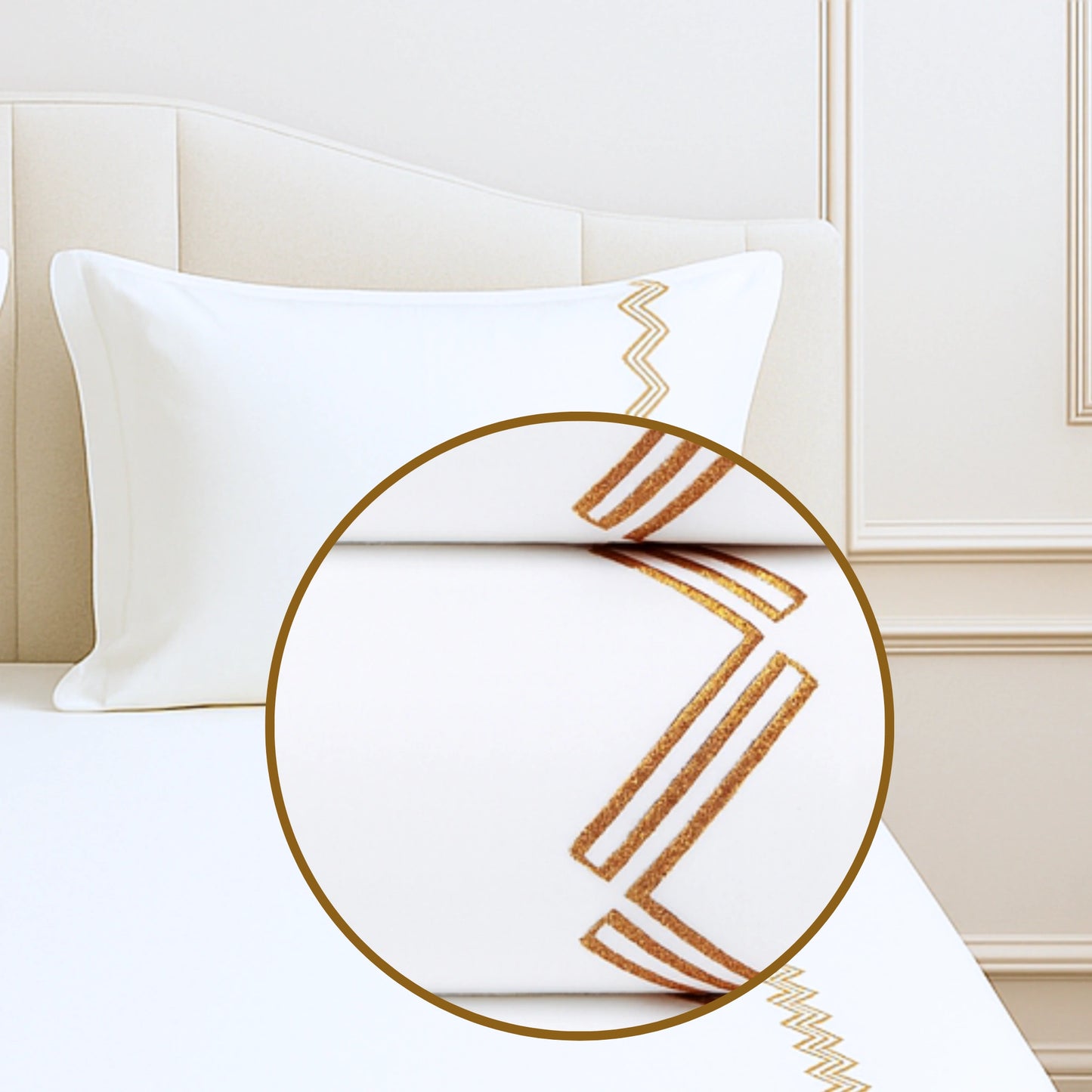 White 400TC Percale Hand Embroidered 100% Cotton Bedsheet