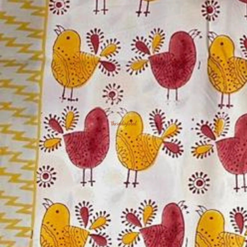 Handblock Soft Cotton Kids Bedsheet