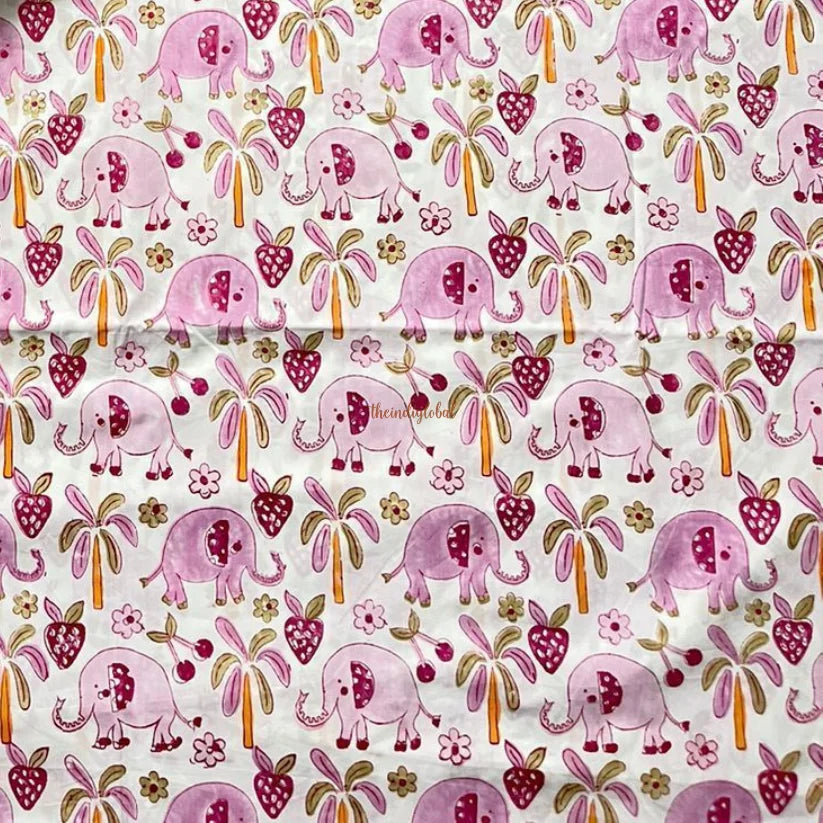 Handblock Soft Cotton Kids Bedsheet