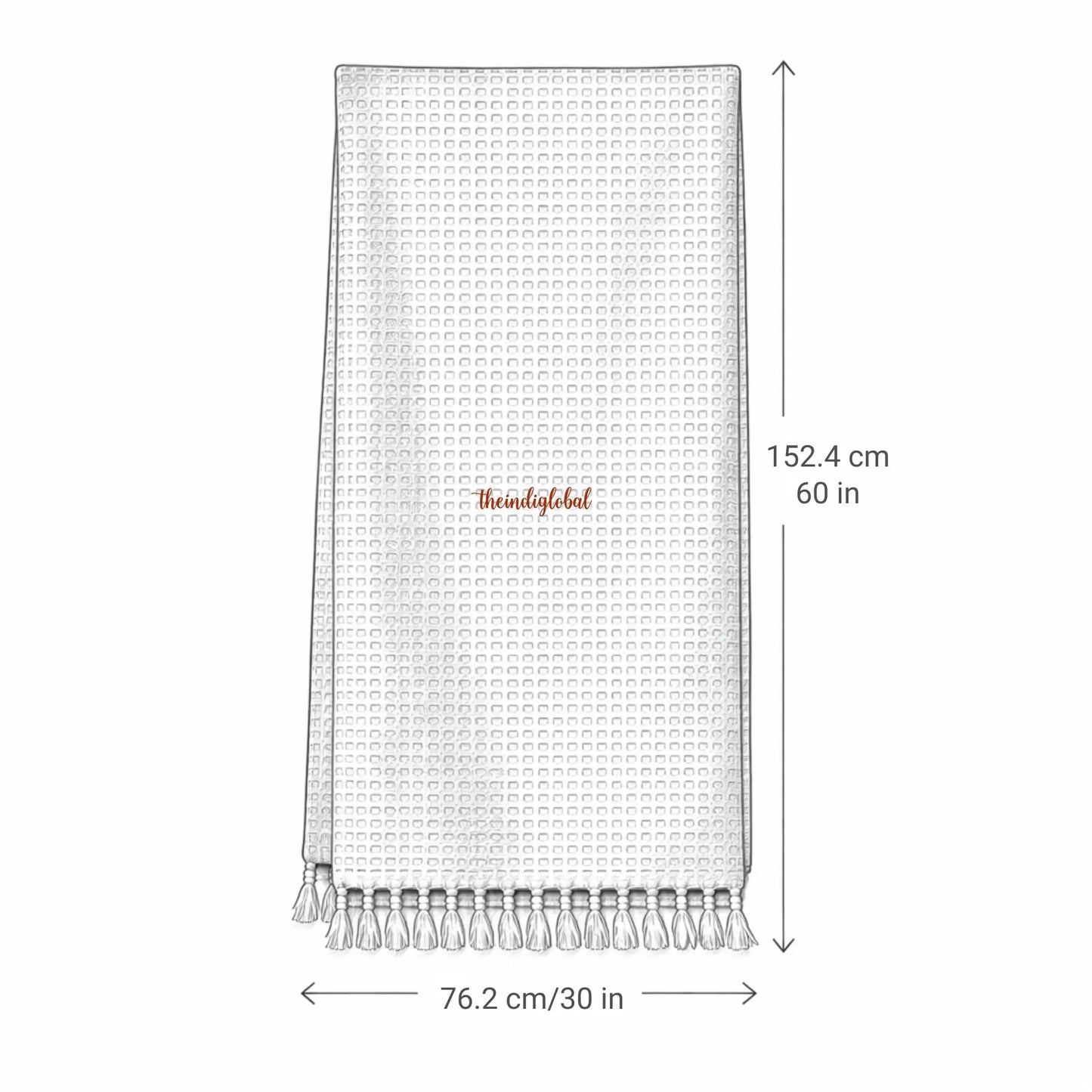 Cypress Handblock Waffle Cotton Body Towel