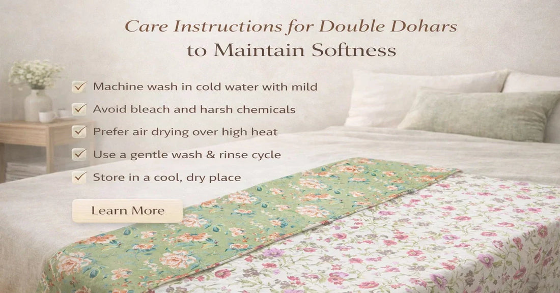 What are the care instructions for double dohars to maintain softness?