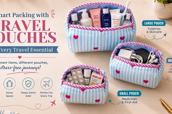 Types of travel pouches for different items