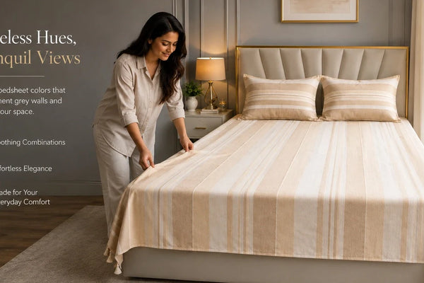 What color bedsheets go well with a grey wall paint?