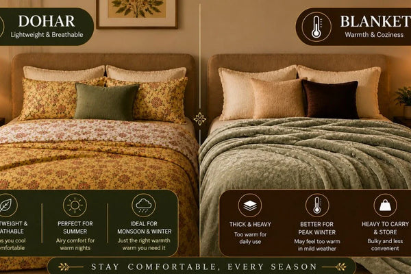 Double Bed Dohar vs Blanket: Which Is Better for Indian Weather?