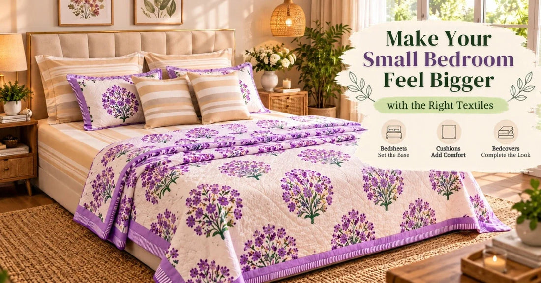How to Decorate a Small Bedroom With Textiles Instead of Furniture: Bedsheets, Bedcovers and Cushions