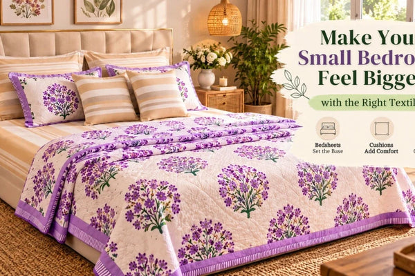 How to Decorate a Small Bedroom With Textiles Instead of Furniture: Bedsheets, Bedcovers and Cushions