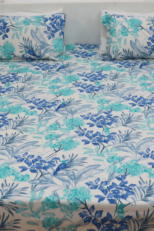 Homi Cotton Bedsheets for King Size 210 TC with Two Matching Pillow Covers