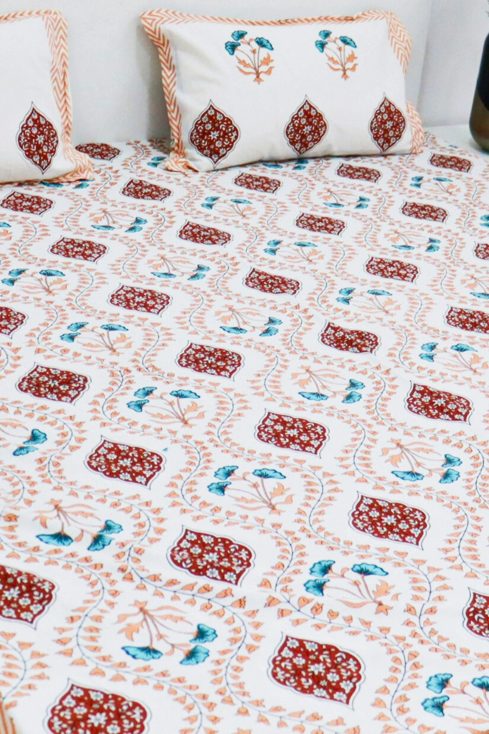 Mughal Handprinted Bedsheets King Size