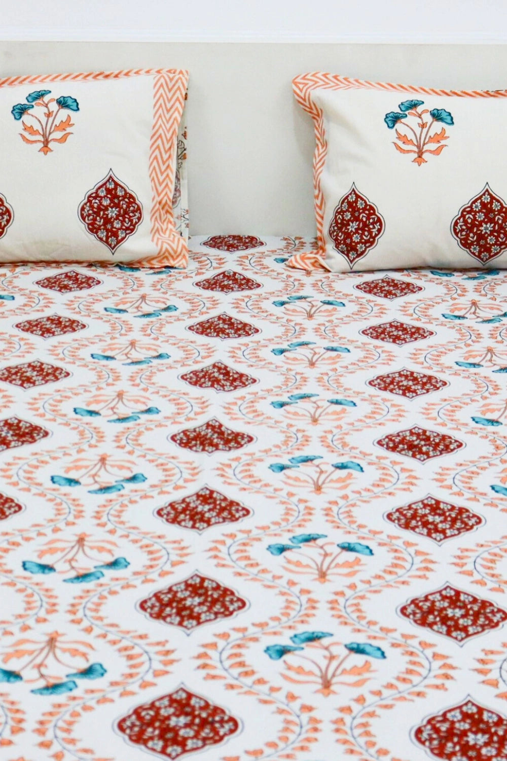 Mughal Handprinted Bedsheets King Size