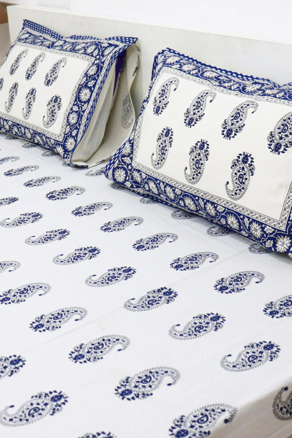 Paisley Handprinted Bedsheets for Double Bed