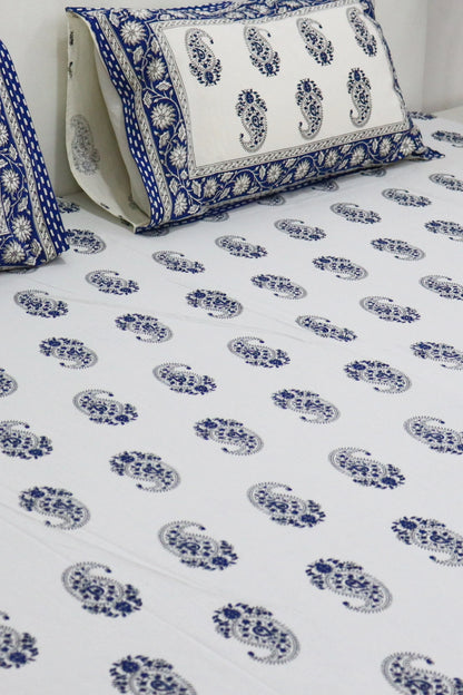 Paisley Handprinted Bedsheets for Double Bed