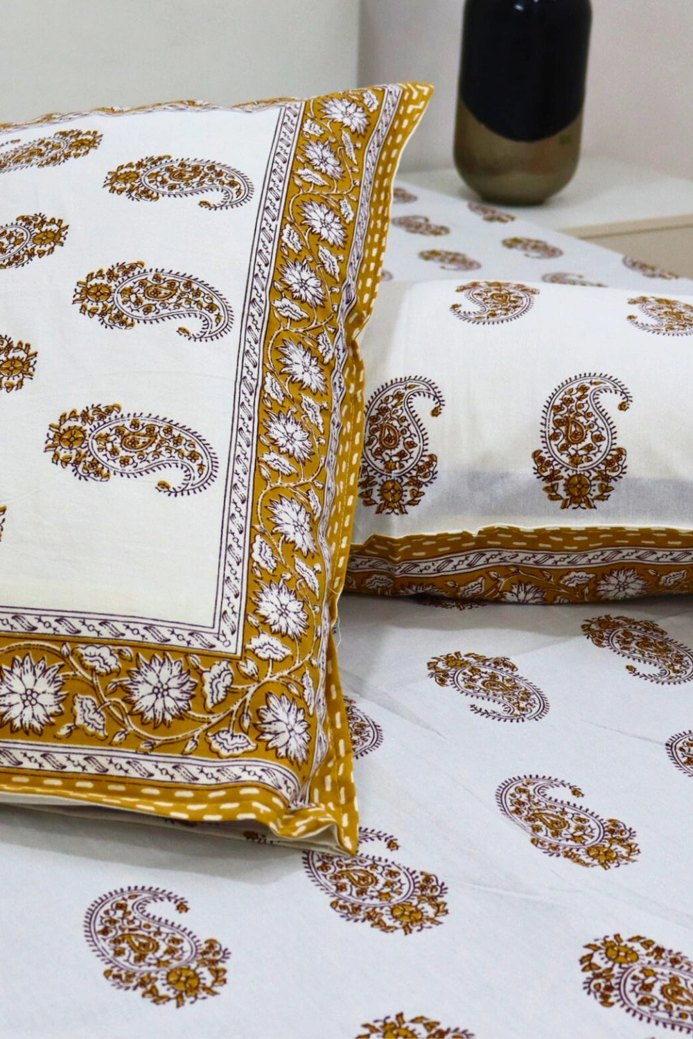 Paisley Handprinted Cotton Bedsheets King Size