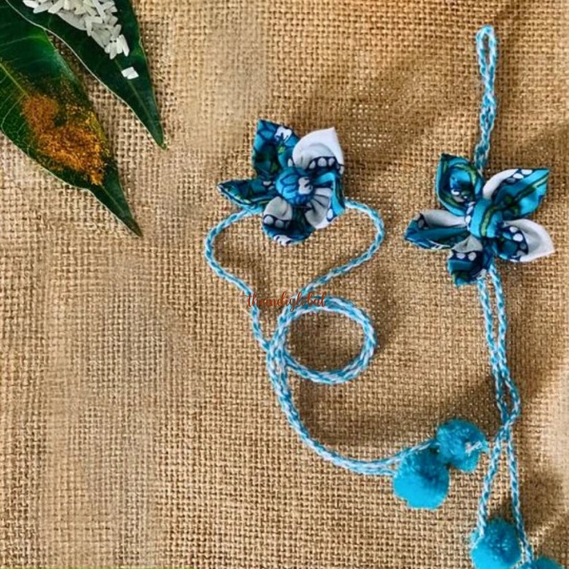 Handmade Fabric Flower Rakhi