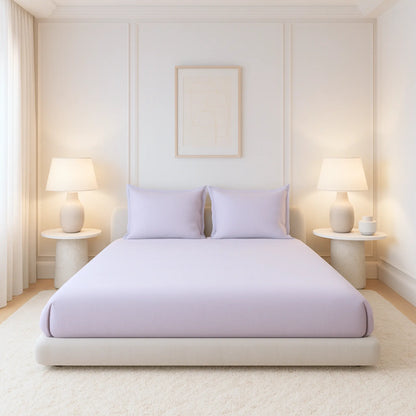 Lavender 400TC Percale 100% Cotton Bedsheet Set with Pillow Covers